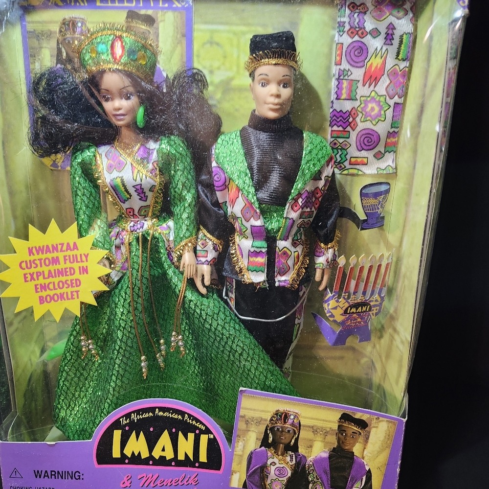 IMAN Dolls in Vibrant Green and Black Attire